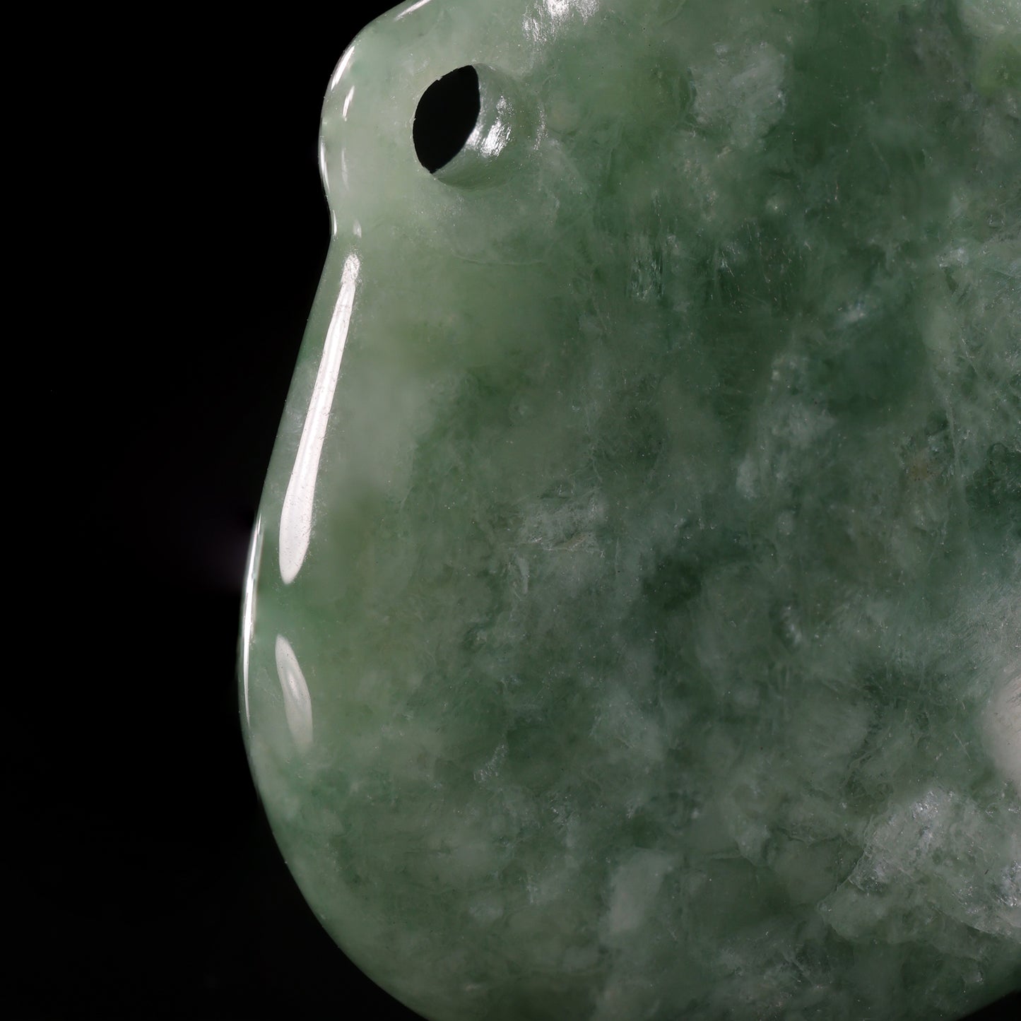 Natural Green Jadeite Miniature Vase Pendant | Full 3D Double-Lug Amphora | Mottled Green - Grade A Natural Jade Jewelry