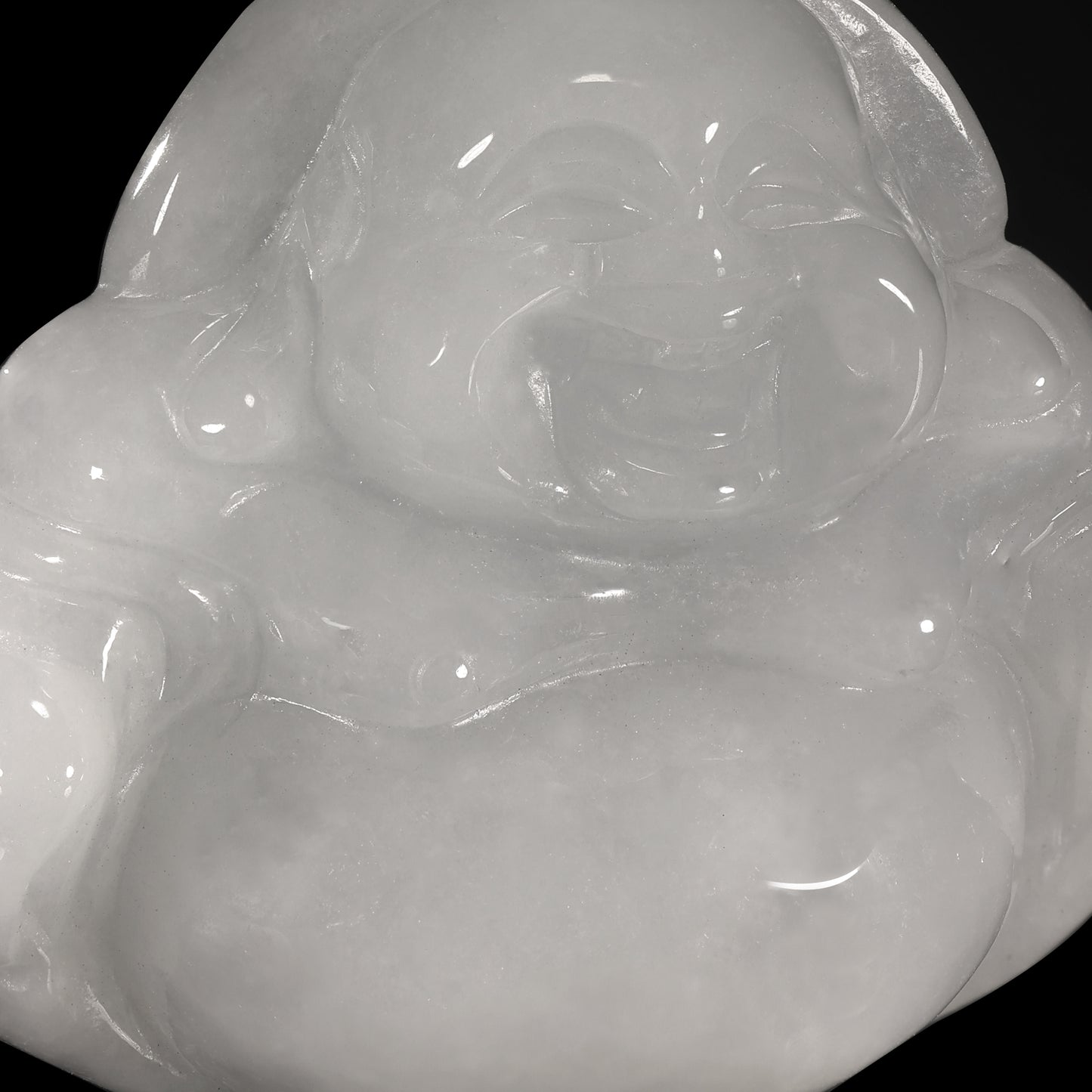 Pendant58 White Jade Laughing Buddha Pendant