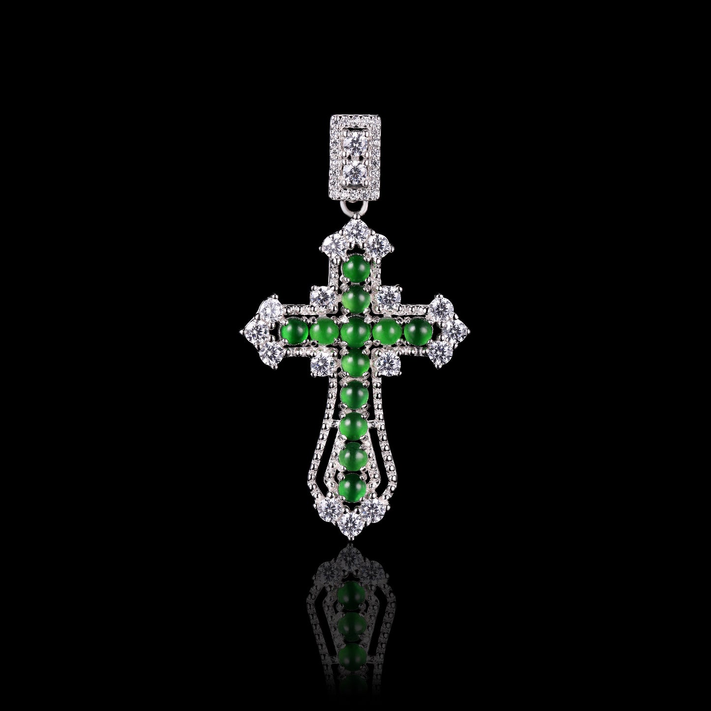 Pendant63 Green Jade Cross Pendant