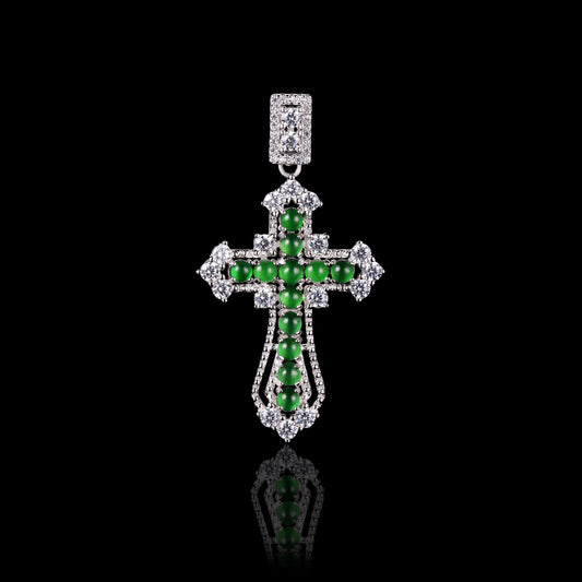 Pendant63 Green Jade Cross Pendant