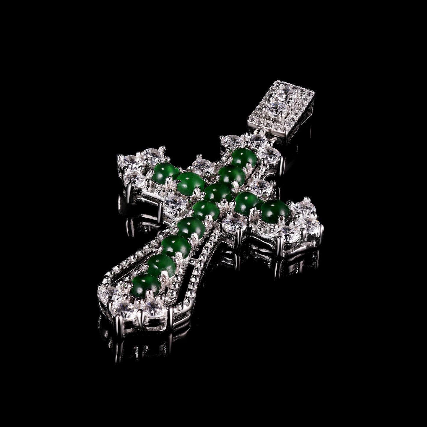 Pendant63 Green Jade Cross Pendant