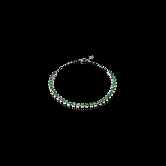 Bracelet15 Green Jade Bead Chain Bracelet