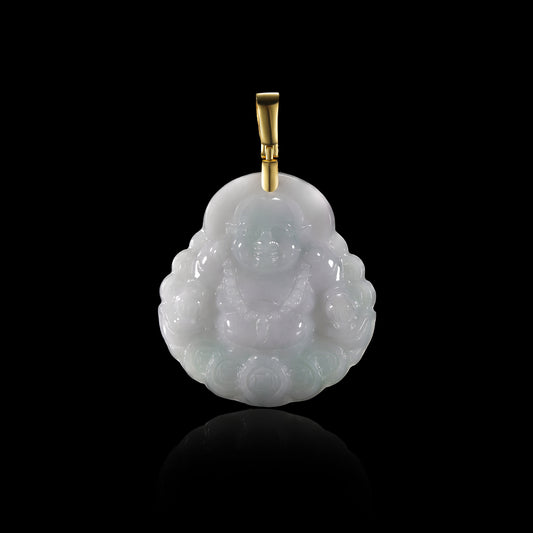 Pendant59 White Jade Laughing Buddha Pendant