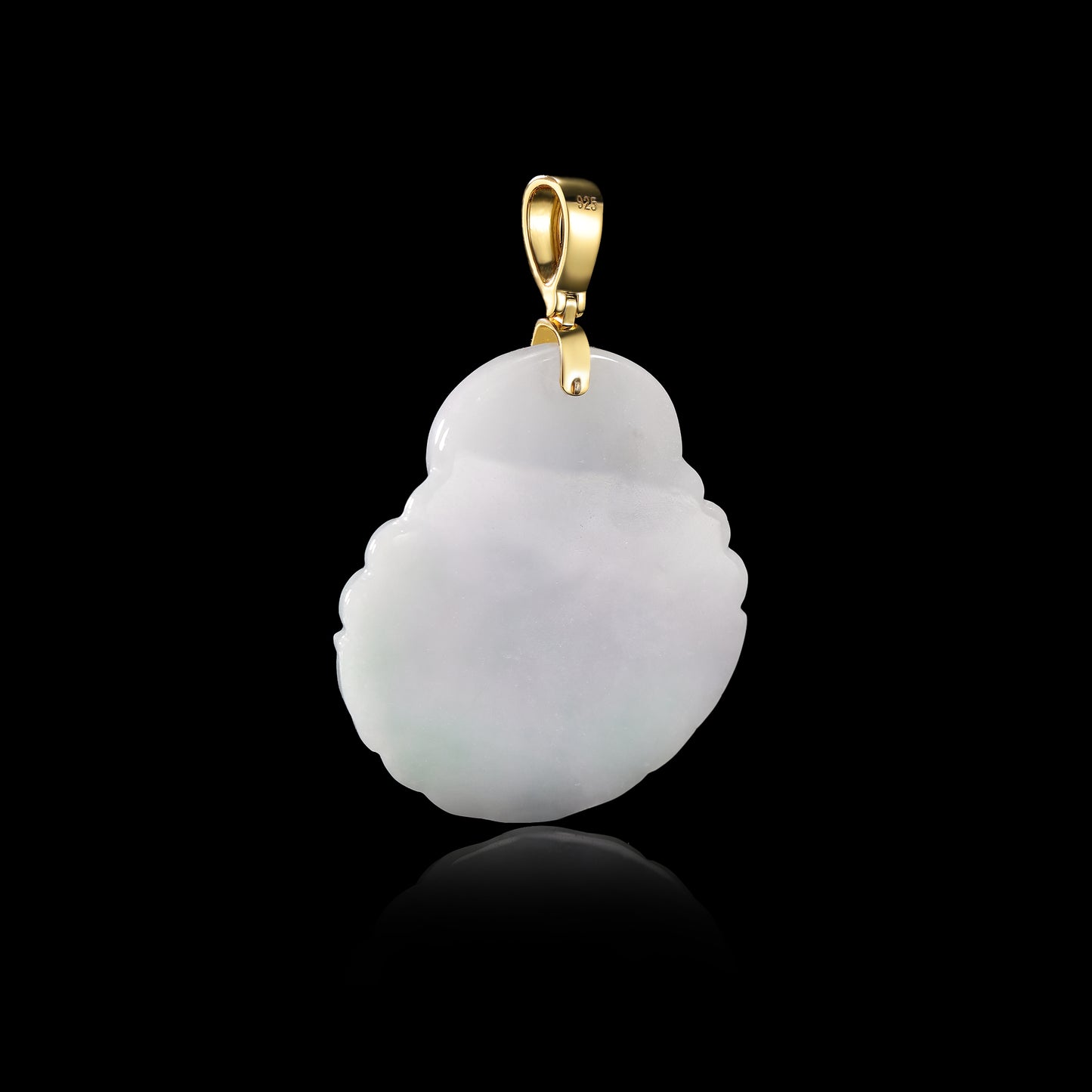 Pendant59 White Jade Laughing Buddha Pendant
