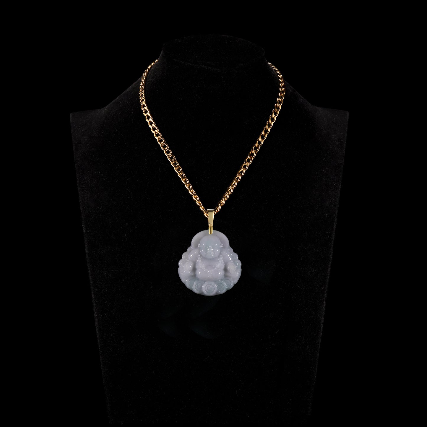 Pendant59 White Jade Laughing Buddha Pendant