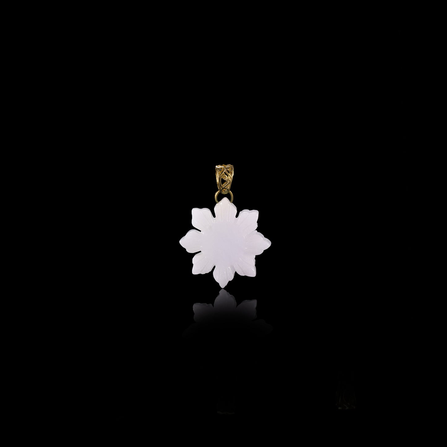 Pendant11 Big White Petal Flower Jade Pendant
