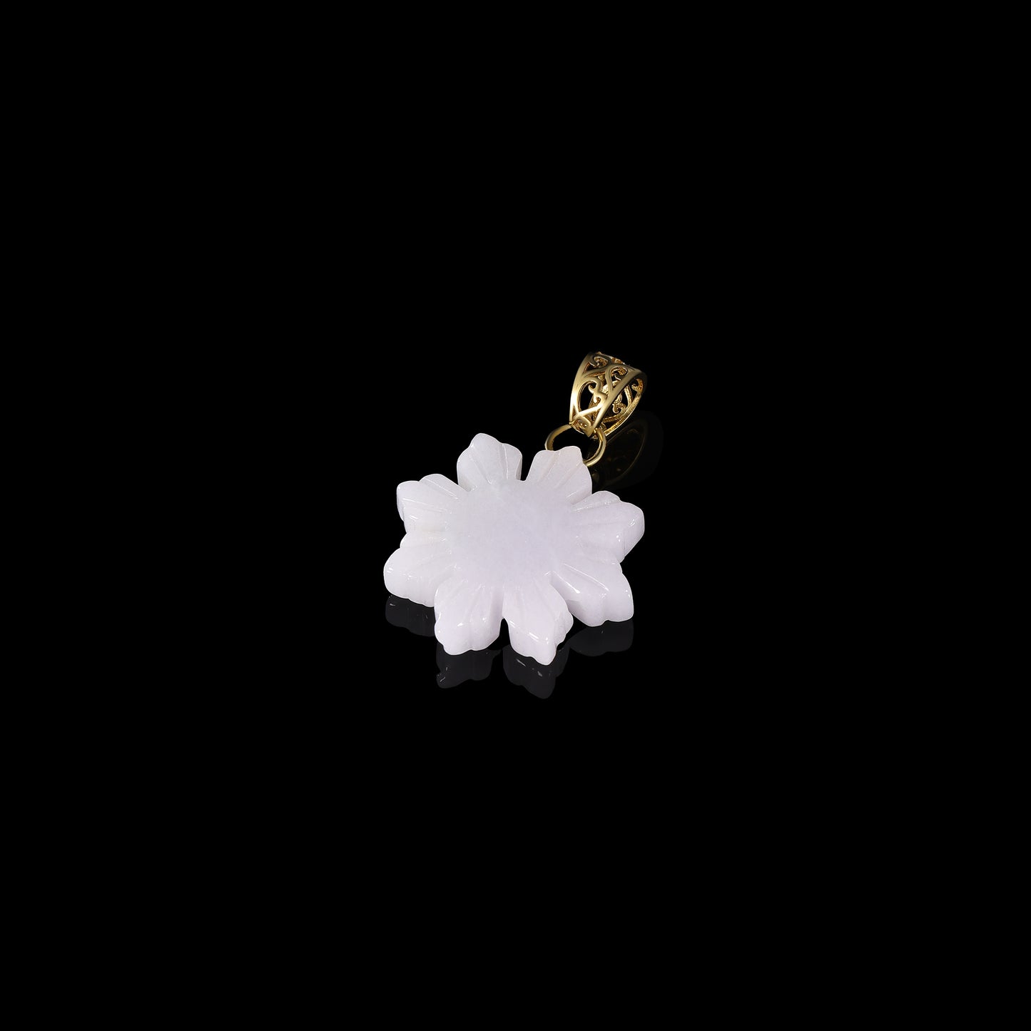 Pendant11 Big White Petal Flower Jade Pendant