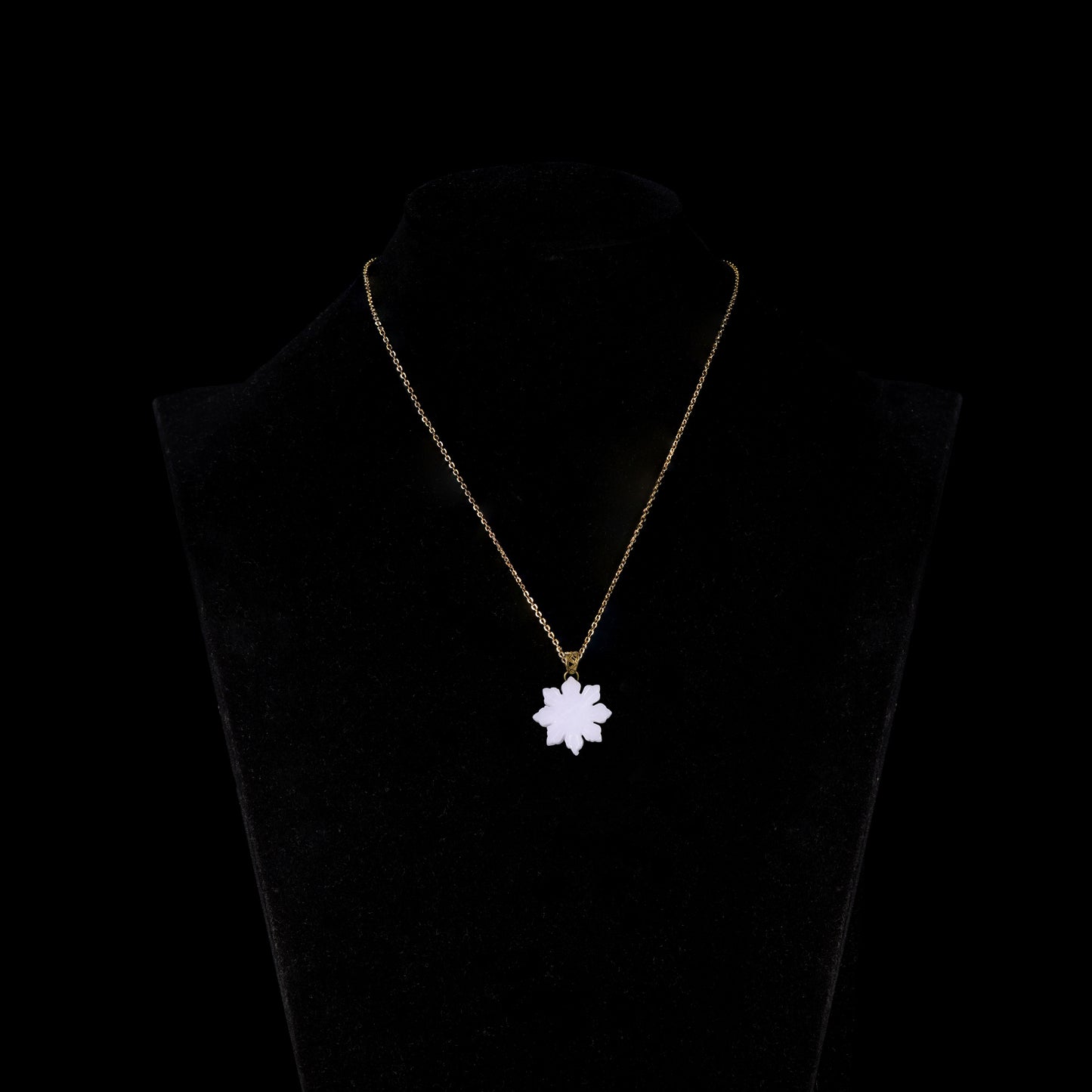 Pendant11 Big White Petal Flower Jade Pendant
