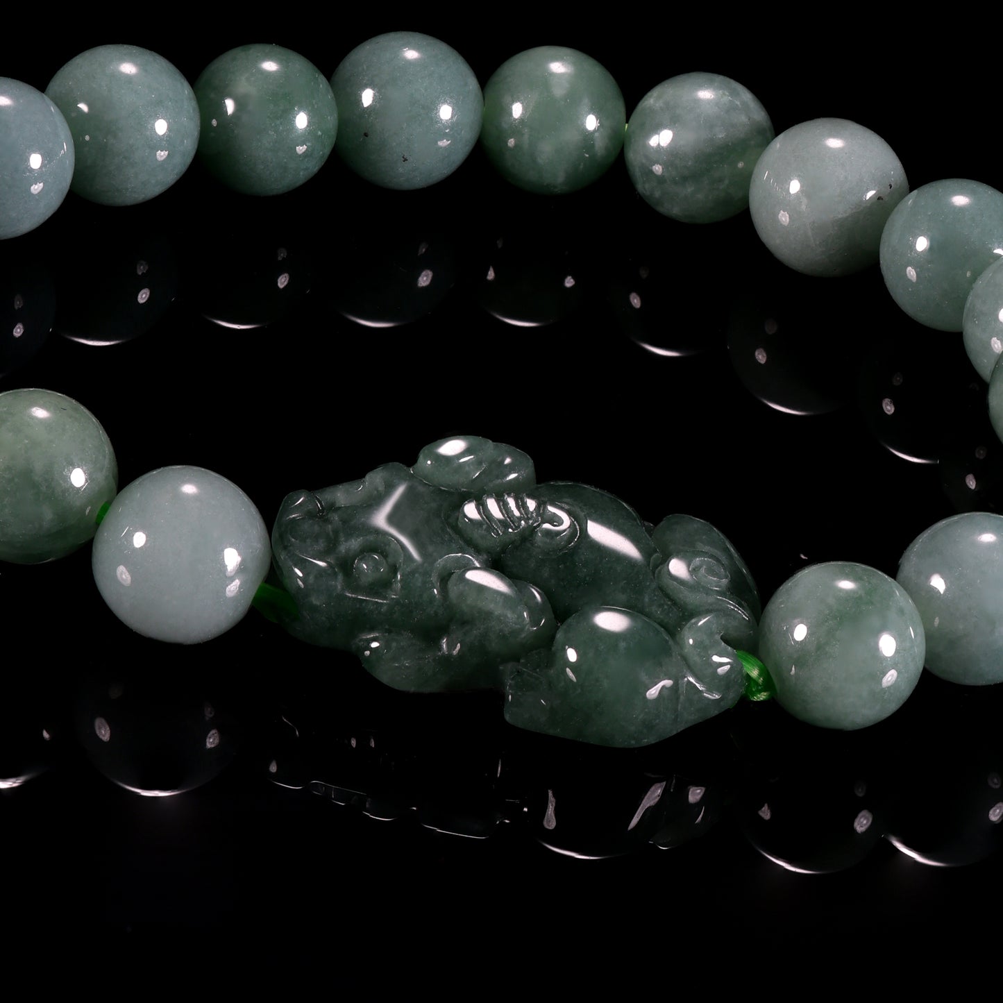 Natural Jadeite Pixiu Bracelet - Grade A Natural Jade Jewelry
