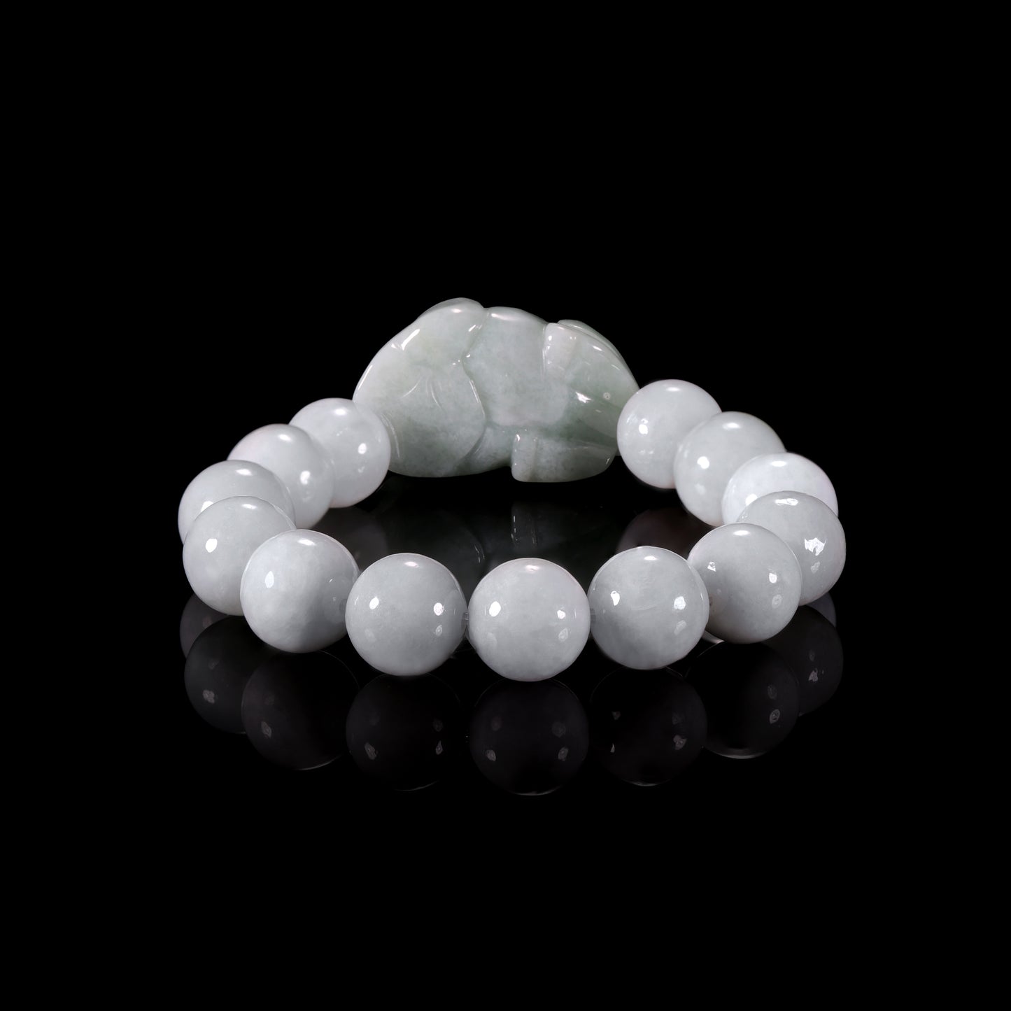 Natural White Jadeite Pixiu Bracelet - Grade A Natural Jade Jewelry