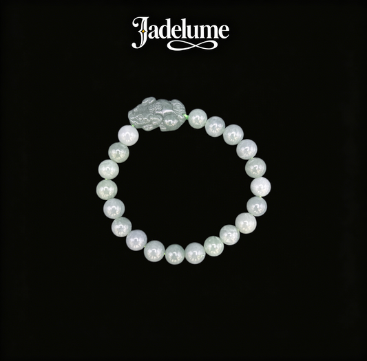 Pearl Bracelet with Jade Pixiu Charm - Grade A Natural Jade Jewelry