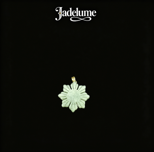Green Jade Sun Pendant small - Grade A Natural Jade Jewelry