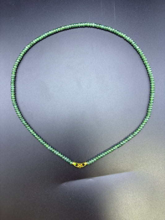 Necklace2 Jade Beaded Necklace with Gold Clasp