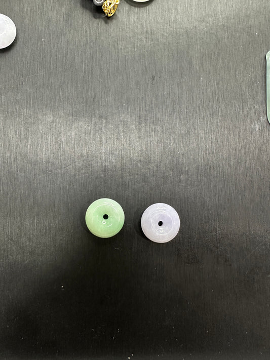 Custom Jade  donut Pendant gold clasp