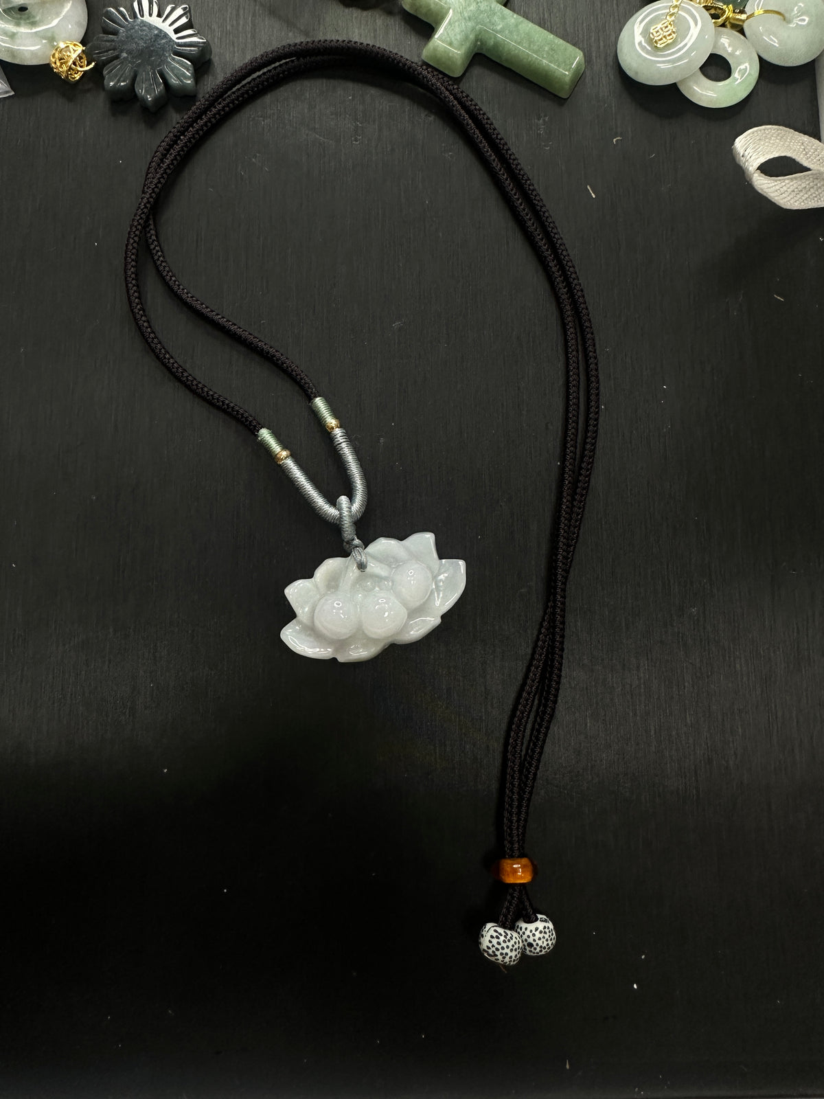 Natural Jadeite lotus necklace