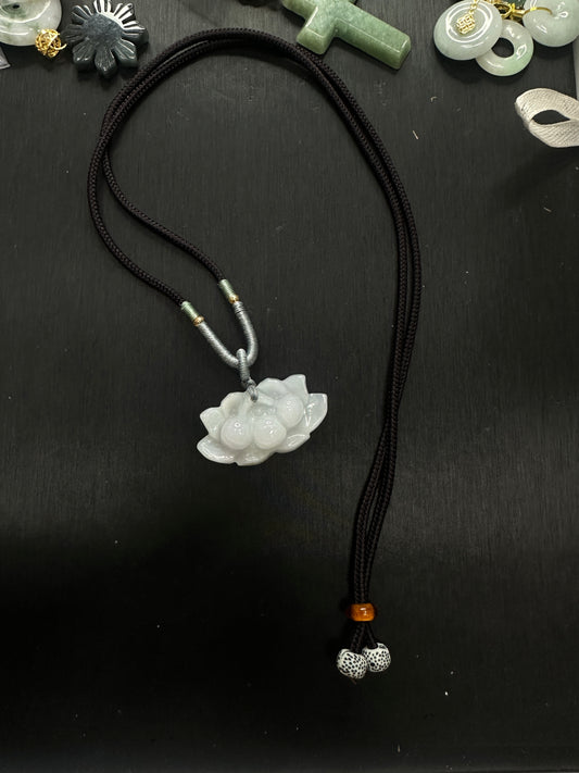Natural Jadeite lotus necklace