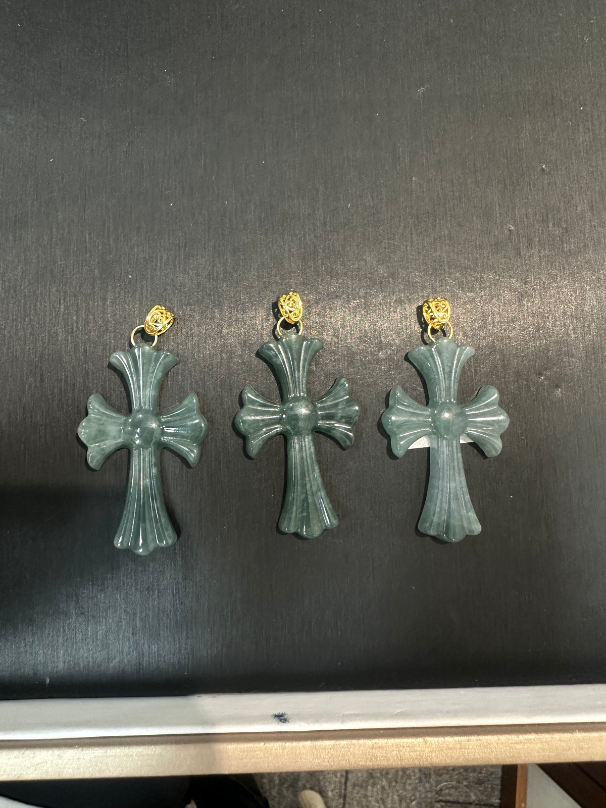 Customized Order blue water  Cross Jade Pendant wrapped