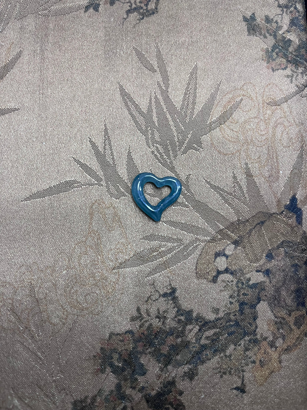 Natural Jadeite Heart Pendant -  Heart Charm