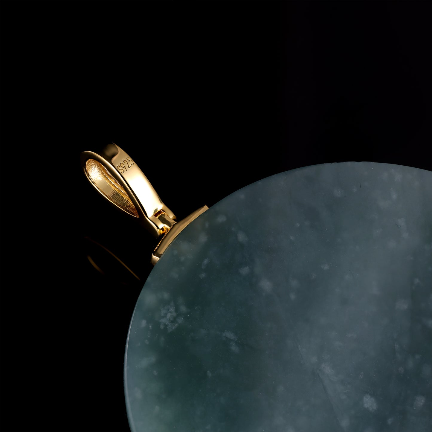 Natural Icy Jadeite Double-Sided Round Disc Pendant | Monkey & Bamboo / Dragon & Landscape | S925 Gold Bail - Grade A Natural Jade Jewelry