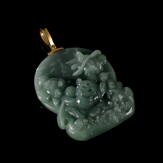 Pendant37 Laughing Buddha Jade Pendant
