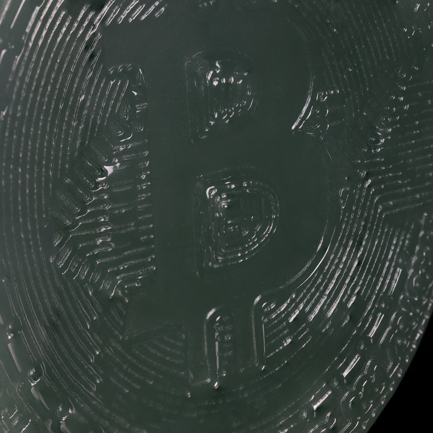 Natural Icy Jadeite Bitcoin Coin Round Disc Pendant | BTC Engraved | 18K Gold Bail - Grade A Natural Jade Jewelry