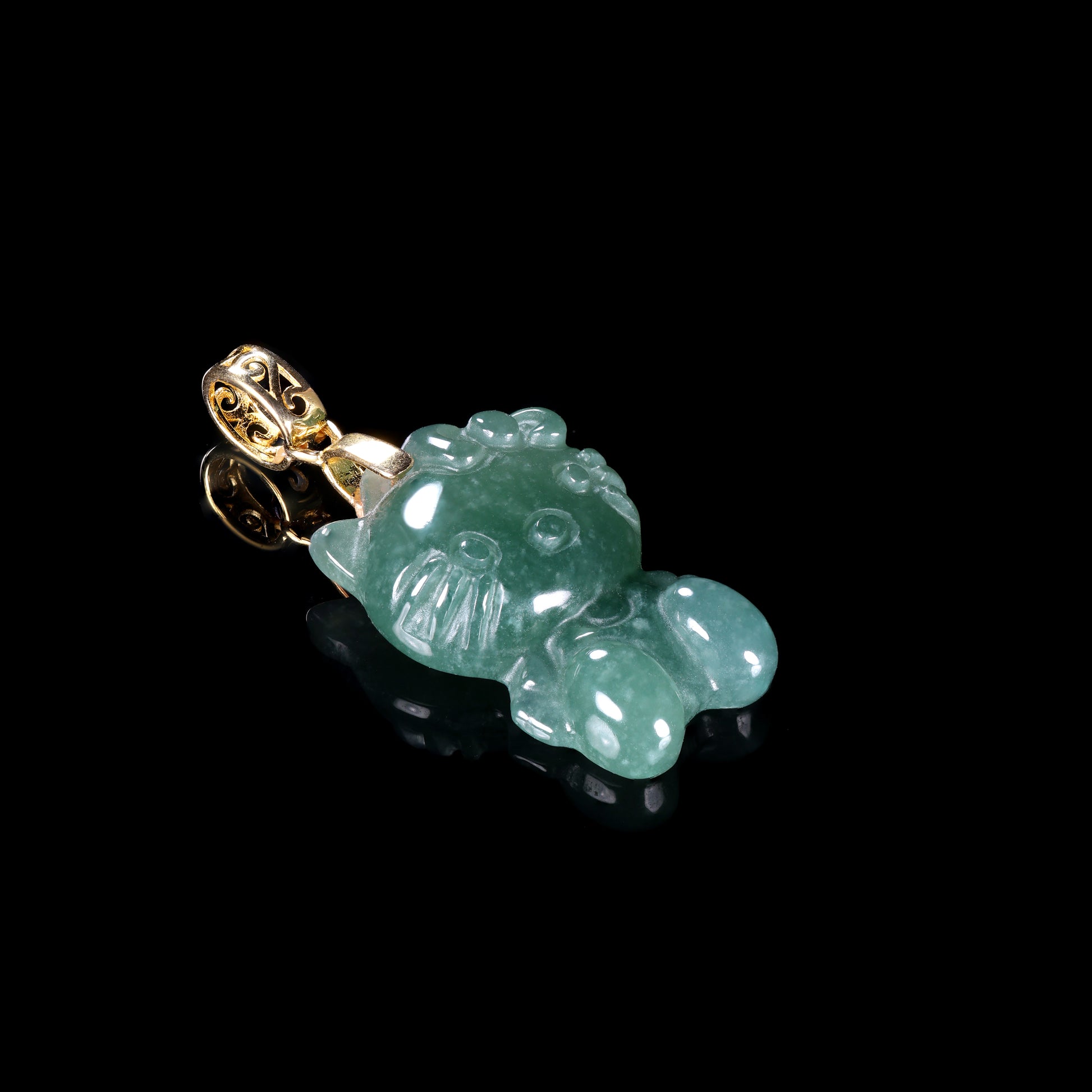 Natural Jadeite Cute Cat Pendant | Hand-Carved Jade with S925 Bail - Grade A Natural Jade Jewelry