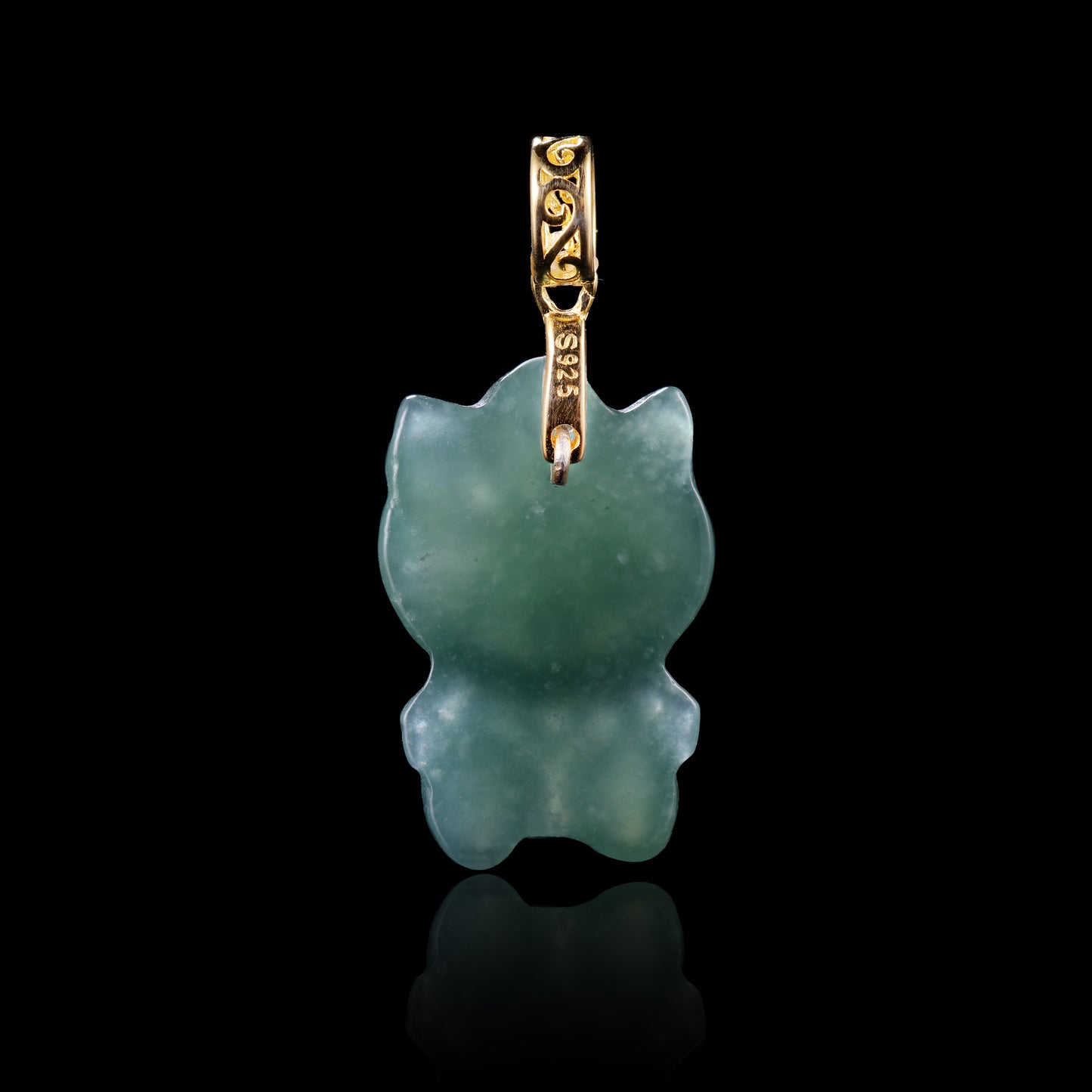 Natural Jadeite Cute Cat Pendant | Hand-Carved Jade with S925 Bail - Grade A Natural Jade Jewelry