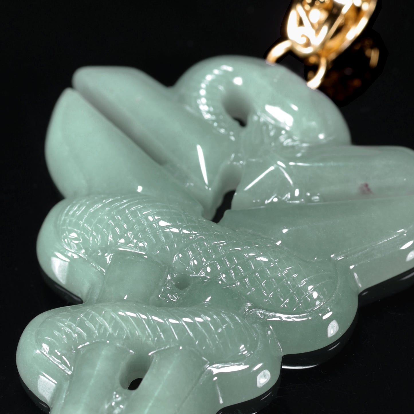 Natural Jadeite Snake & Sword Pendant | Hand-Carved Jade - Grade A Natural Jade Jewelry