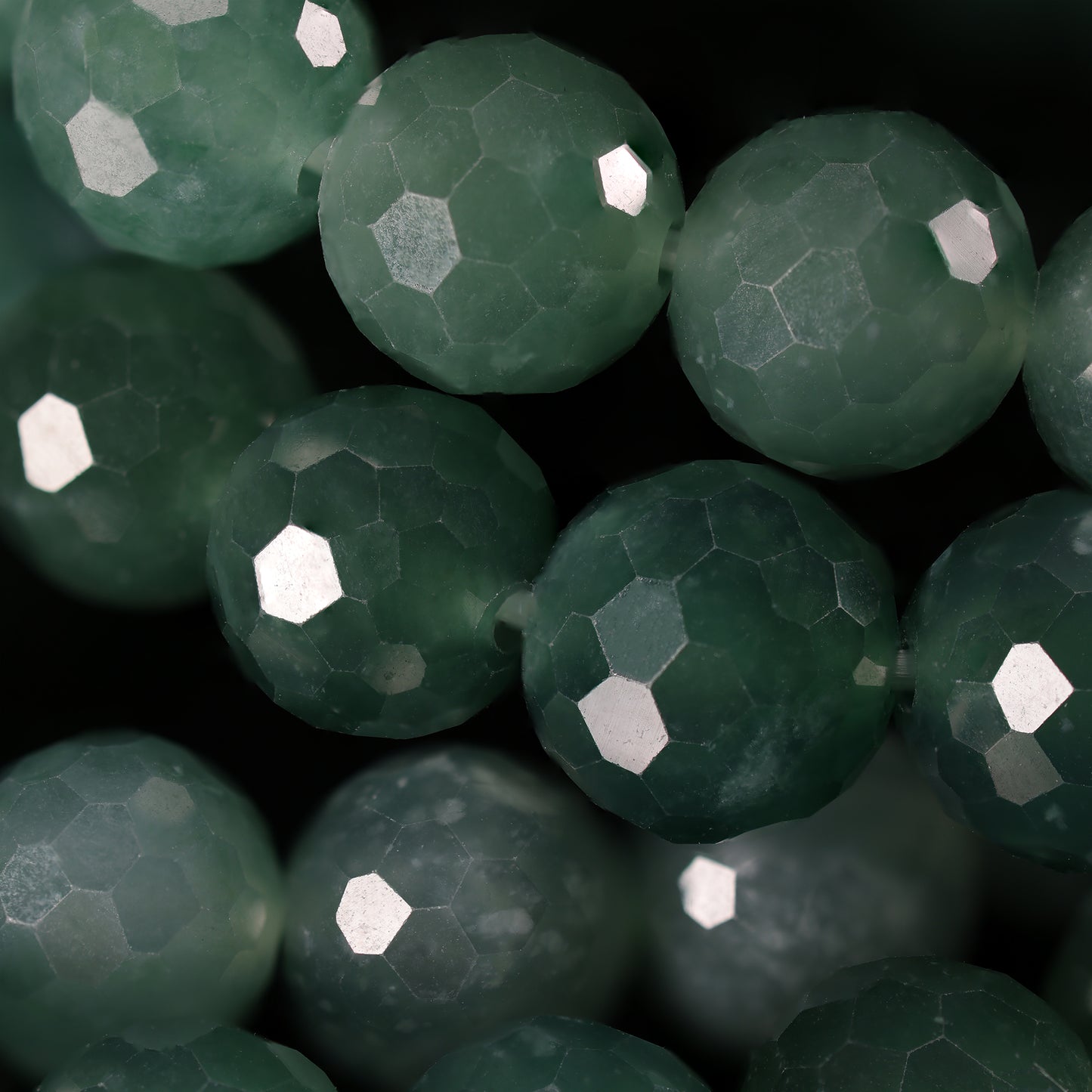 Natural Jade Faceted Bead Bracelet with Gold Filigree Accent - Grade A Natural Jade Jewelry
