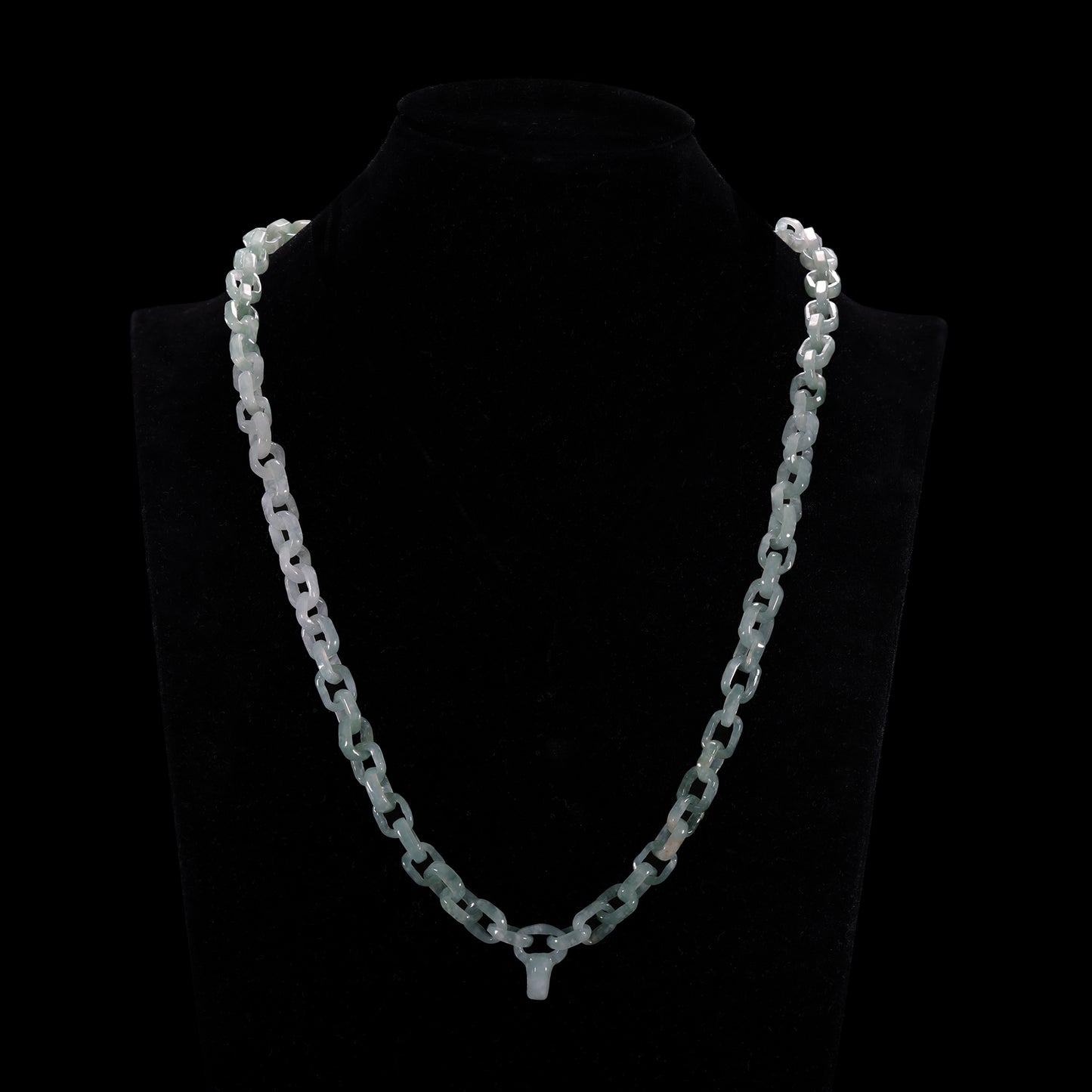 Hand-Carved Natural Jade Chain Link Necklace - Grade A Natural Jade Jewelry