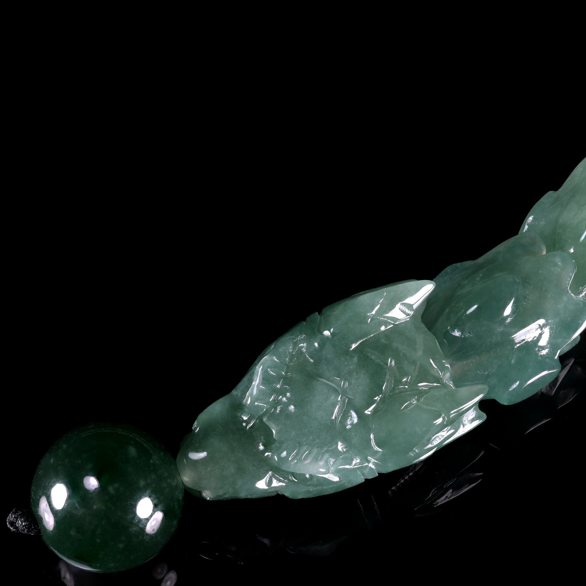 Natural Icy Jadeite Pixiu Dragon Bracelet | Multi-Segment Carved Beasts | Dark Green Jade Bead Clasp | Adjustable - Grade A Natural Jade Jewelry