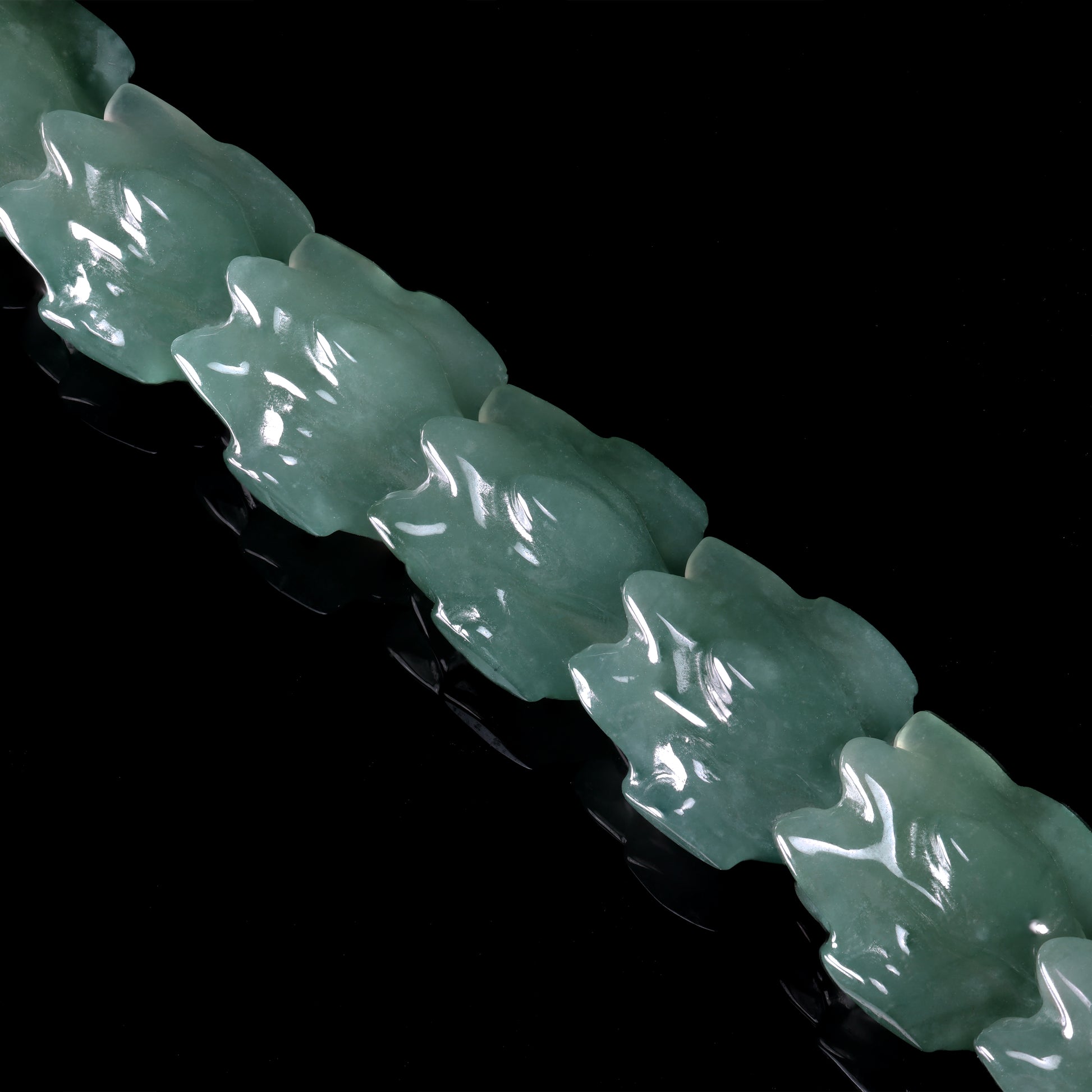 Natural Icy Jadeite Pixiu Dragon Bracelet | Multi-Segment Carved Beasts | Dark Green Jade Bead Clasp | Adjustable - Grade A Natural Jade Jewelry