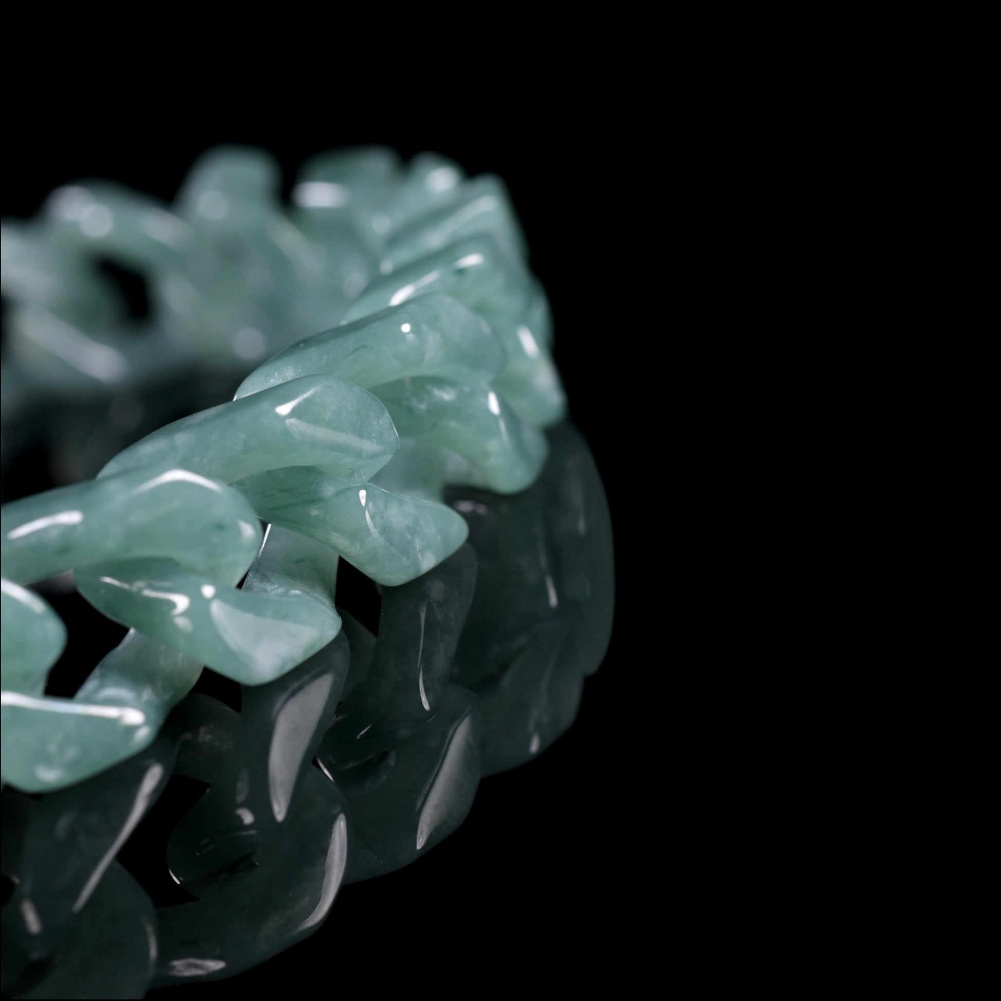 Natural Jade Cuban Link Bracelet - Grade A Natural Jade Jewelry
