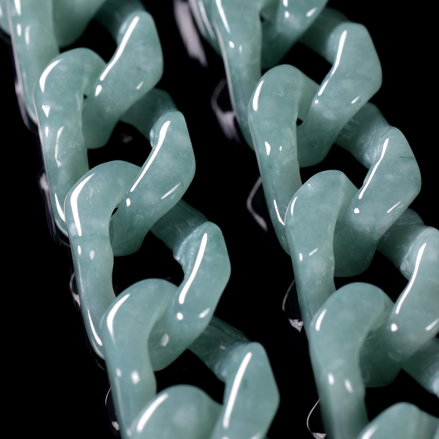 Natural Jade Cuban Link Bracelet - Grade A Natural Jade Jewelry