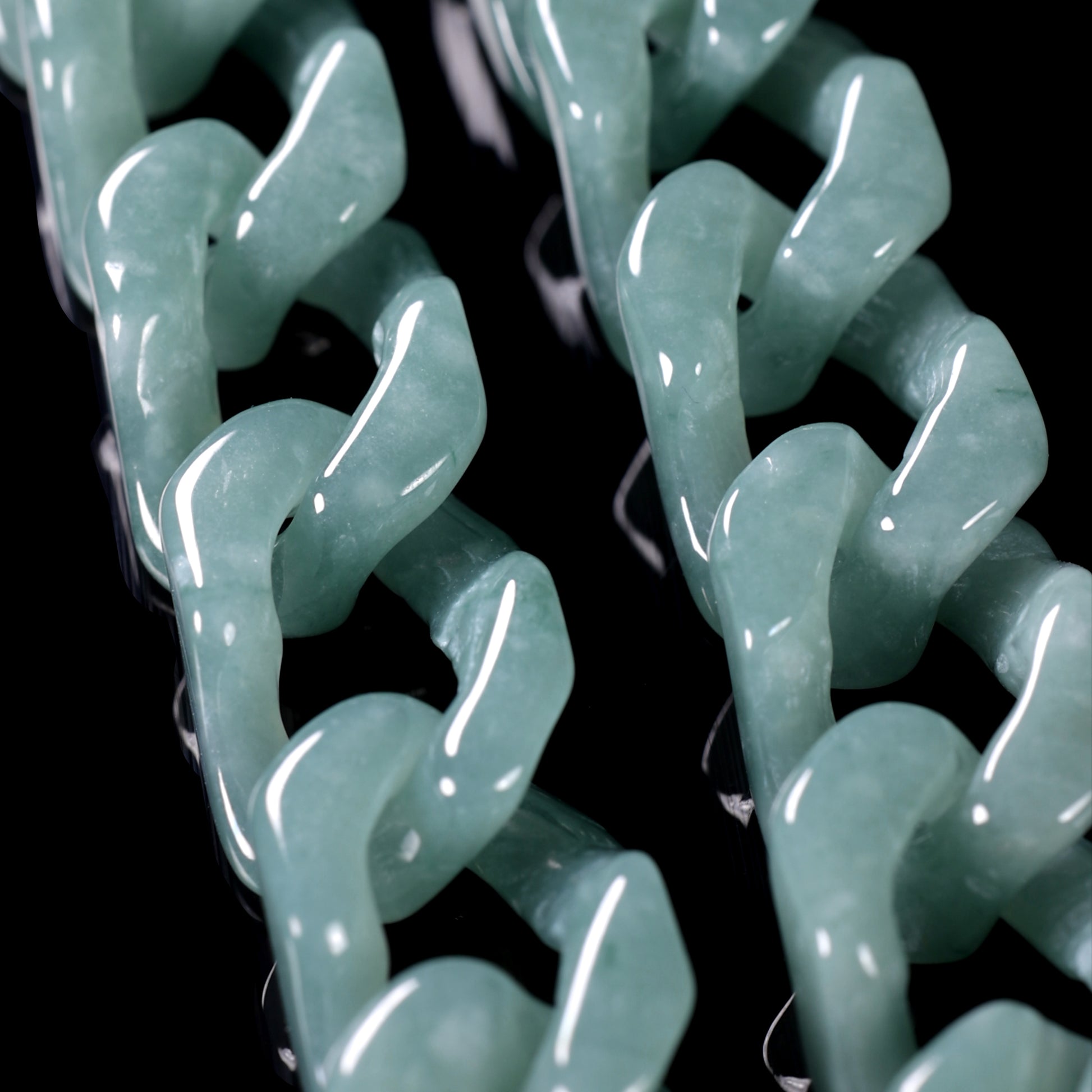 Natural Jade Cuban Link Bracelet - Grade A Natural Jade Jewelry