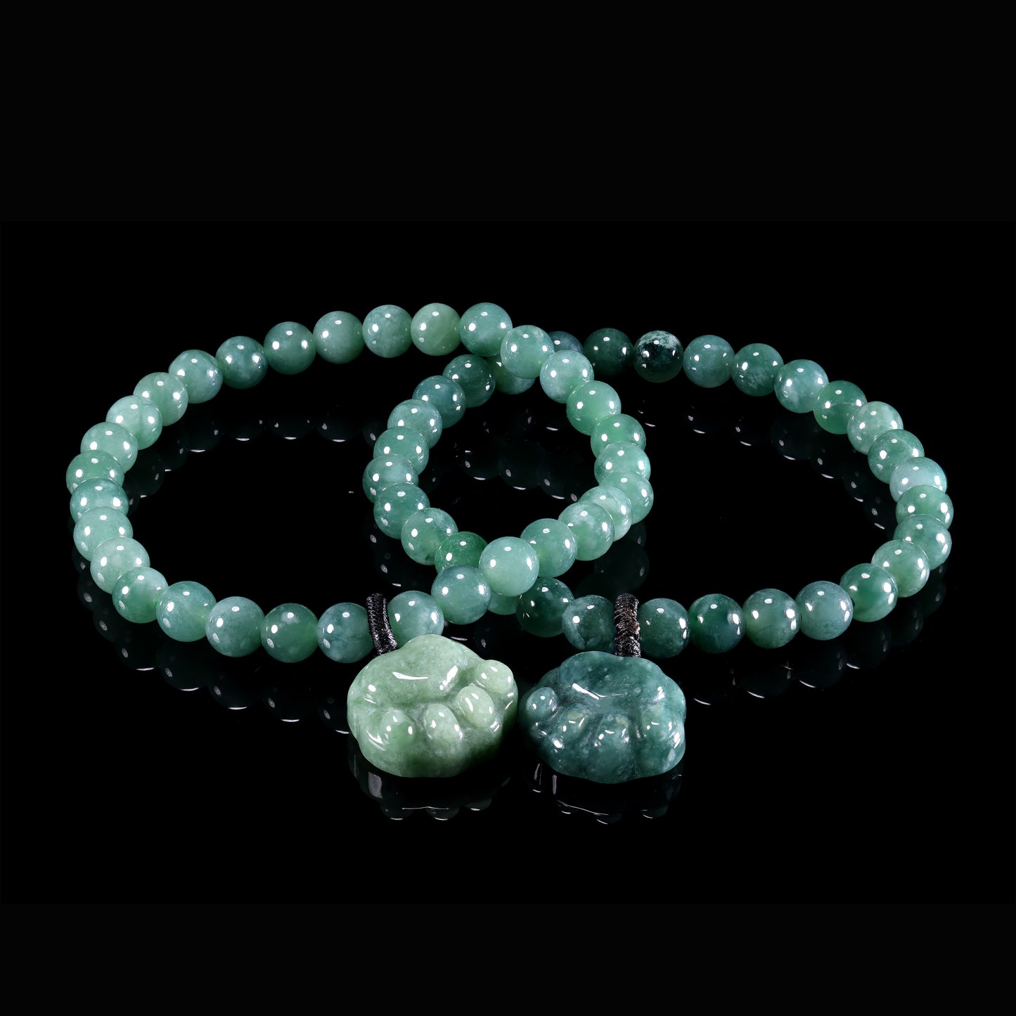 Natural Jade Pixiu Charm Bracelet - Certified Grade A jade bracelet from Jadelume