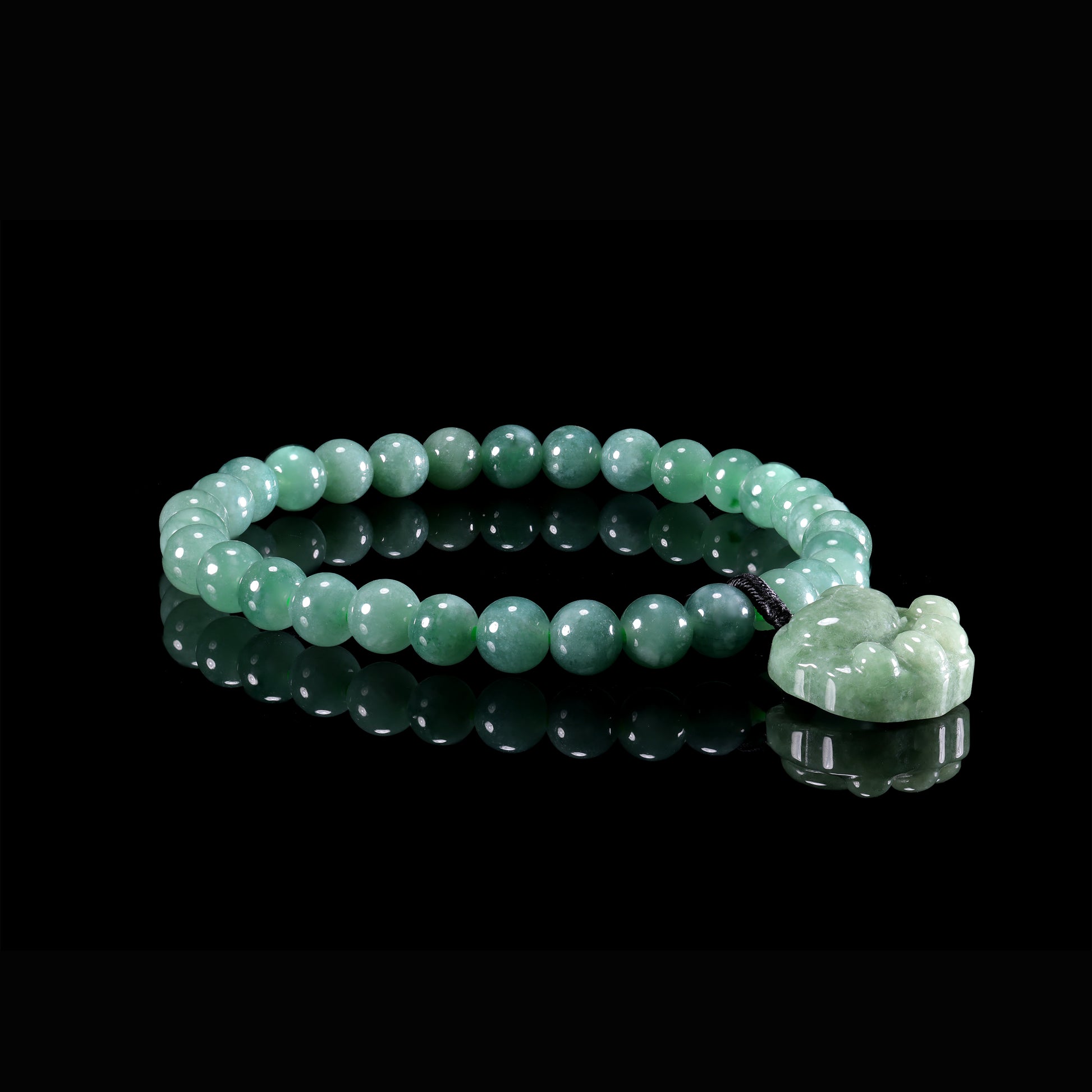 Natural Jade Pixiu Charm Bracelet - Grade A Natural Jade Jewelry