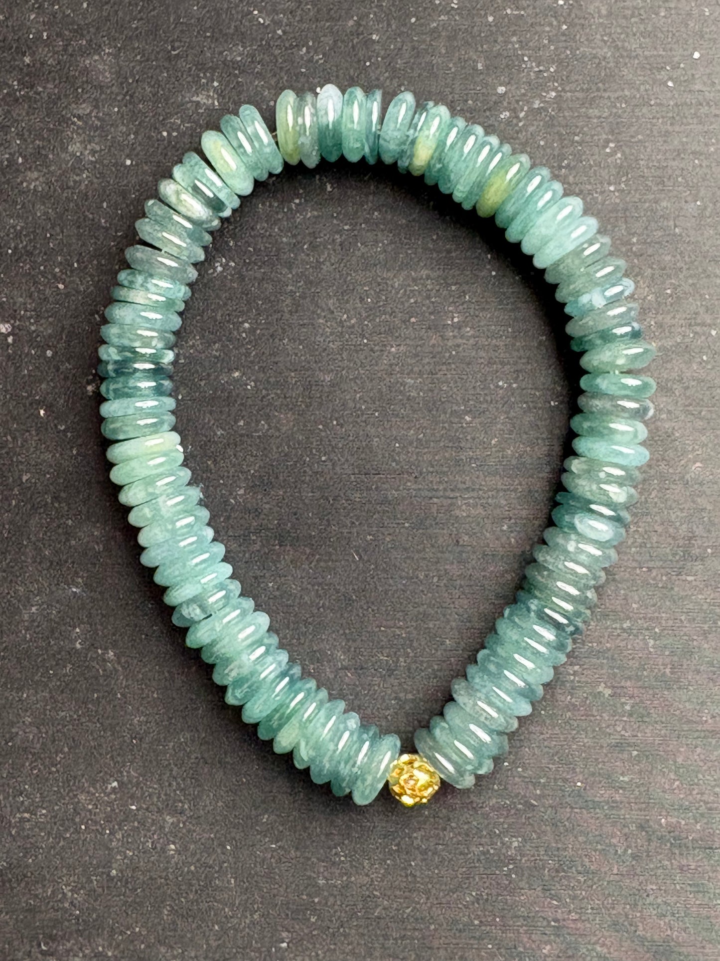 Bracelet4 Green Jade Rondelle Beaded Bracelet