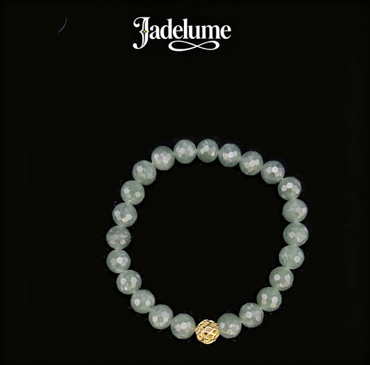 Bracelet7 Round Jade Beaded Bracelet - Grade A Natural Jade Jewelry