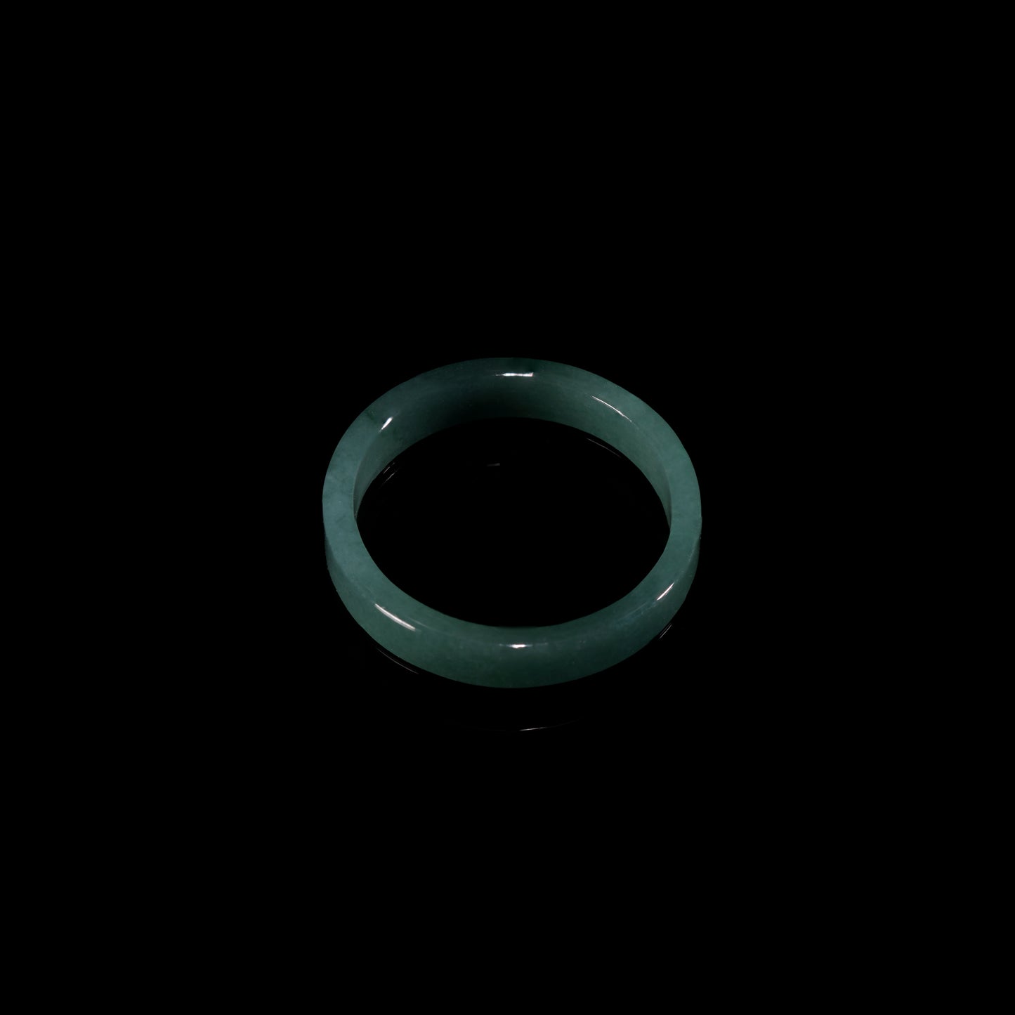 Blue-Water Jade Smooth Slim Band Ring - Certified Grade A jade ring from Jadelume