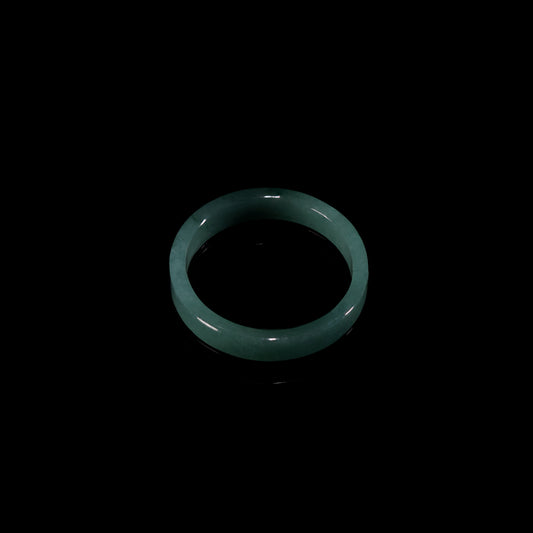 Blue-Water Jade Smooth Slim Band Ring - Certified Grade A jade ring from Jadelume