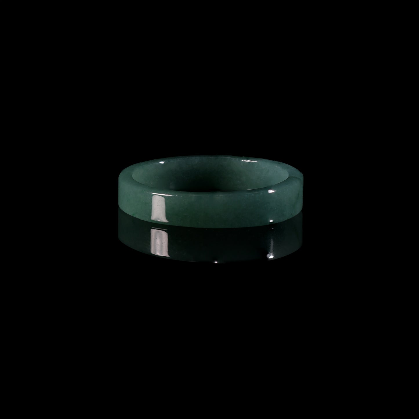 Blue-Water Jade Smooth Slim Band Ring - Grade A Natural Jade Jewelry