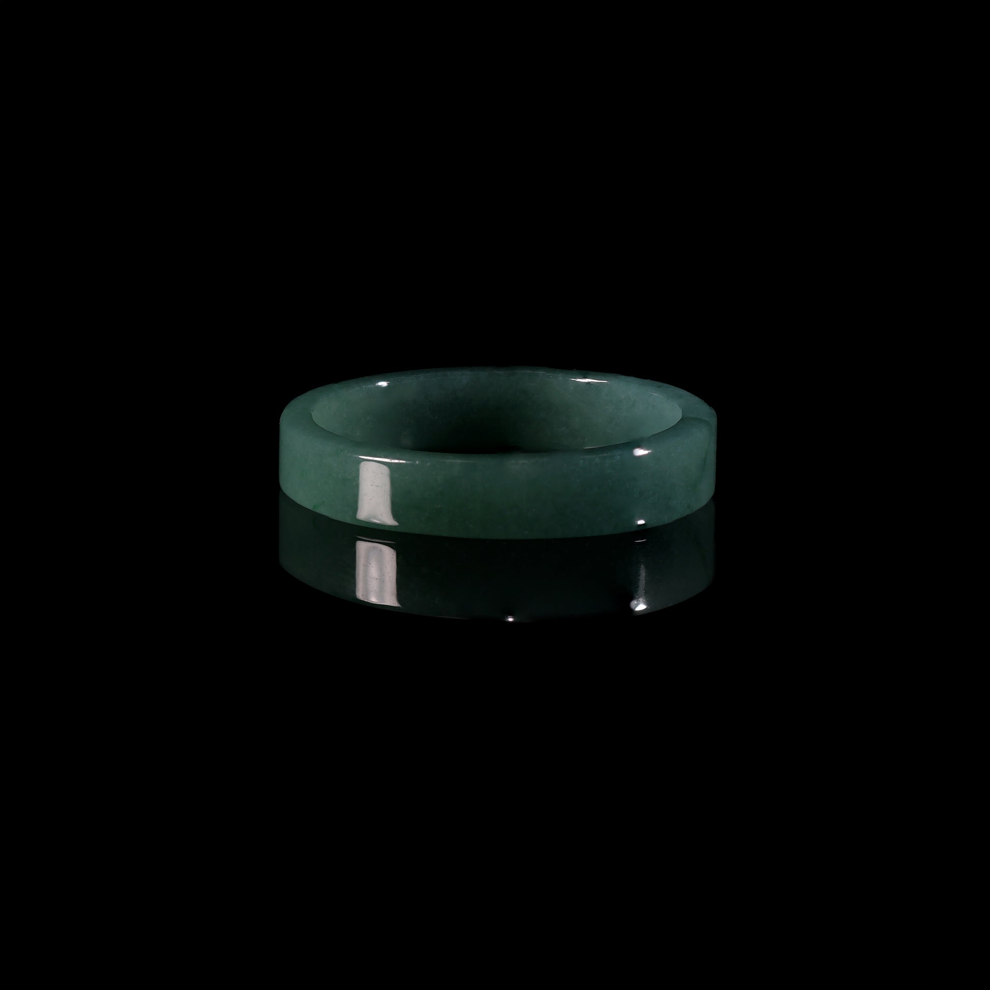 Blue-Water Jade Smooth Slim Band Ring - Grade A Natural Jade Jewelry