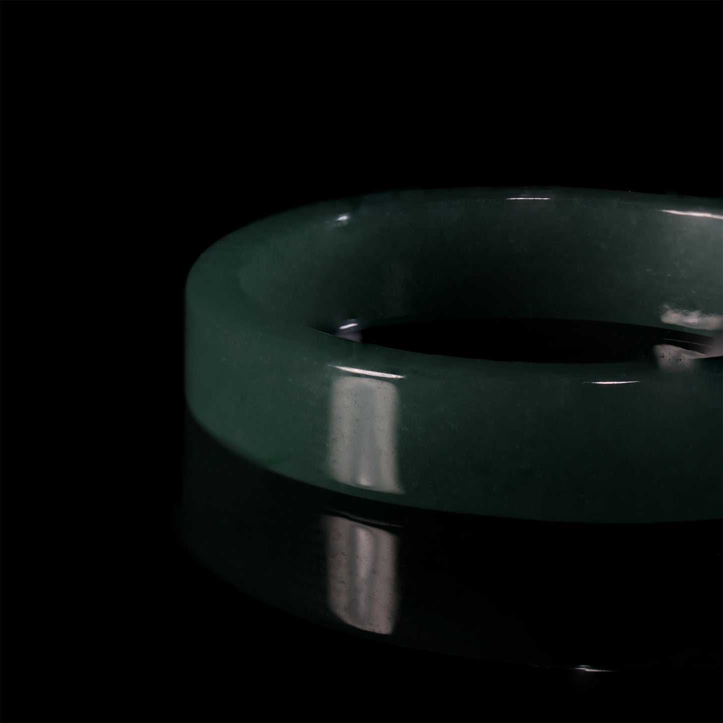 Blue-Water Jade Smooth Slim Band Ring - Grade A Natural Jade Jewelry