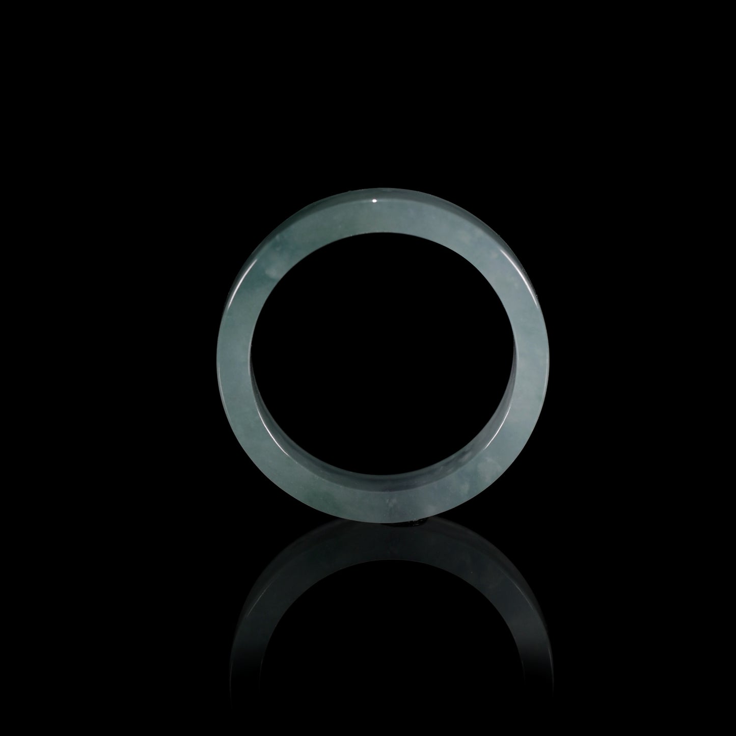 Blue-Water Jade Smooth Band Ring Set — Wide & Slim - Certified Grade A jade ring from Jadelume