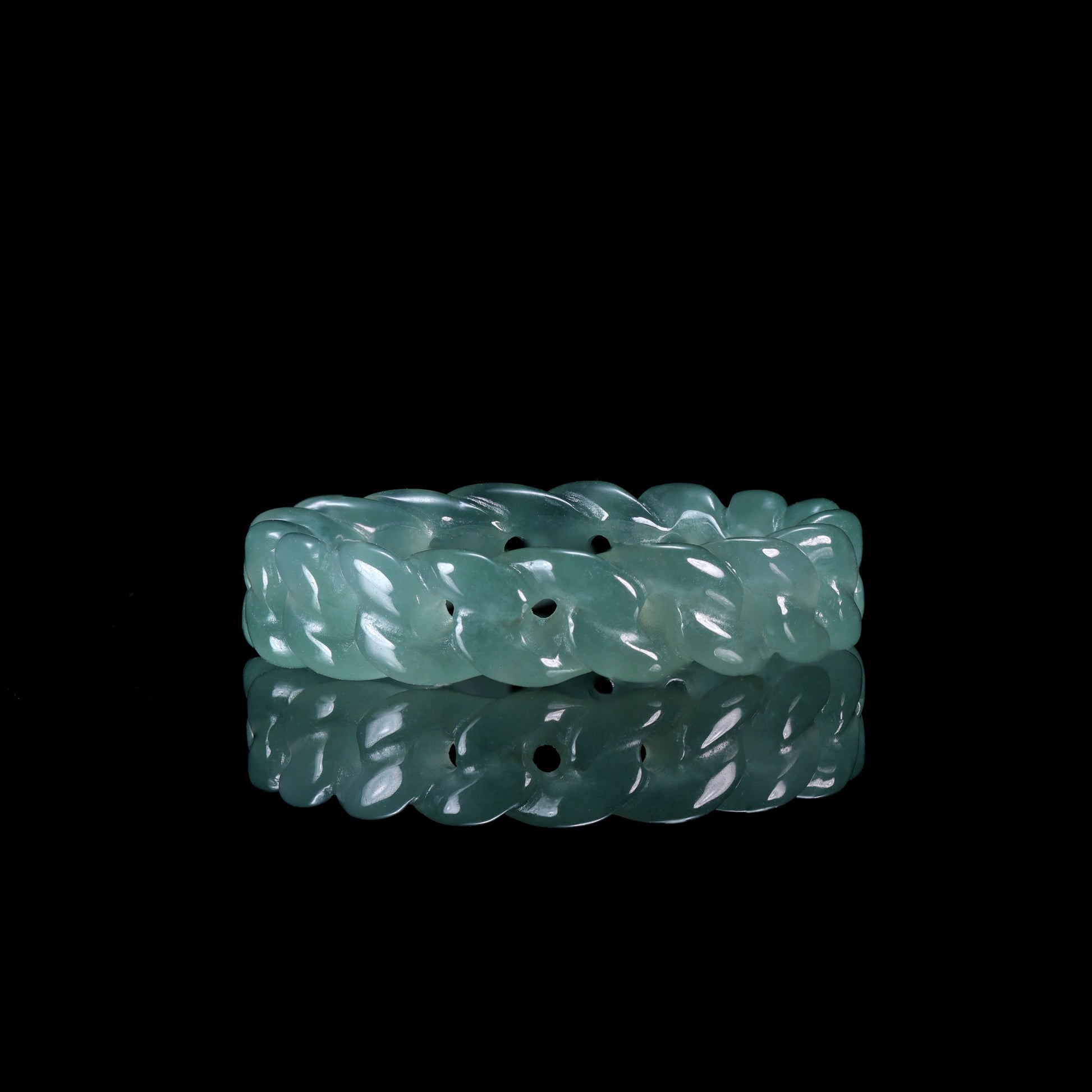 Twisted Rope Jade Carved Ring - Grade A Natural Jade Jewelry