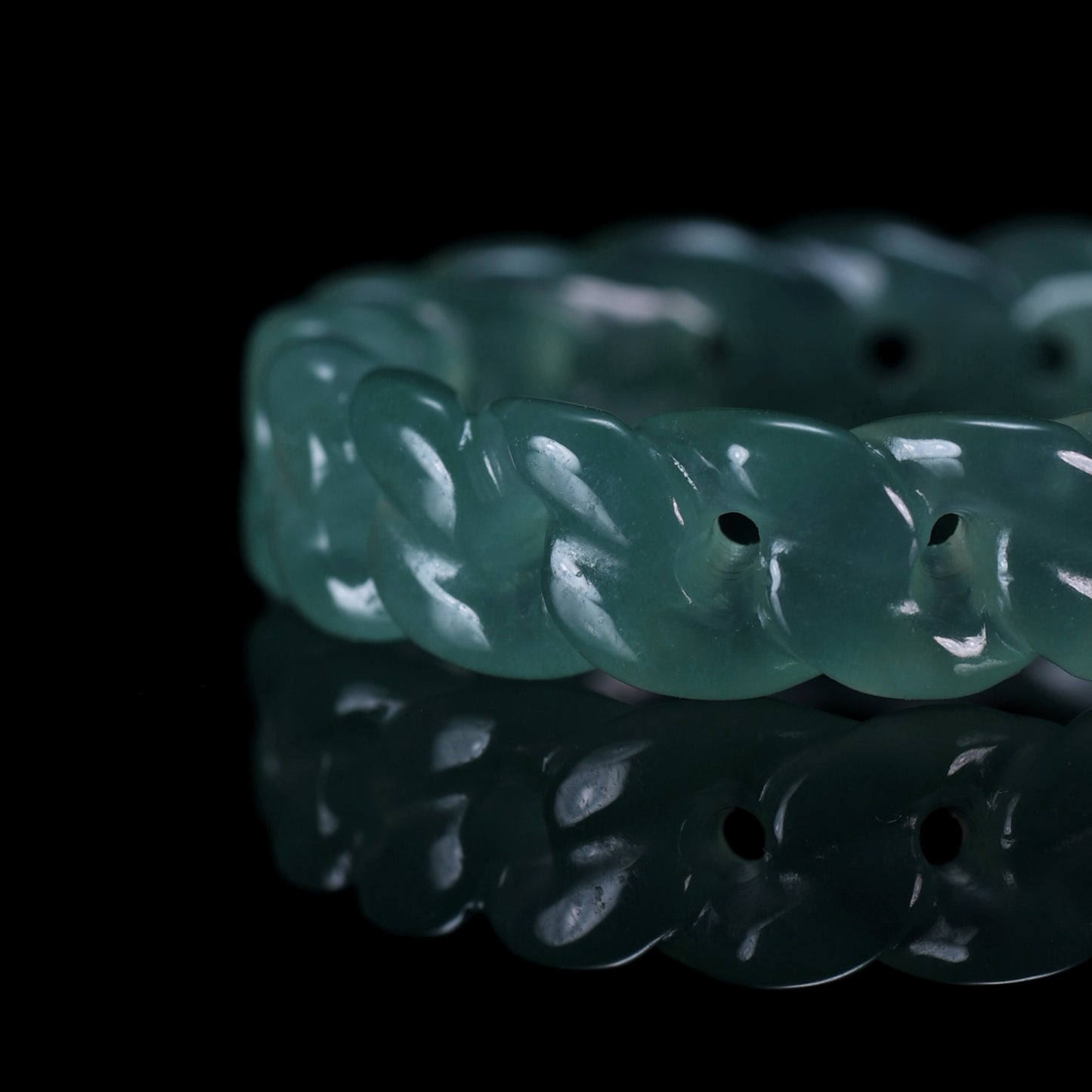 Twisted Rope Jade Carved Ring - Grade A Natural Jade Jewelry