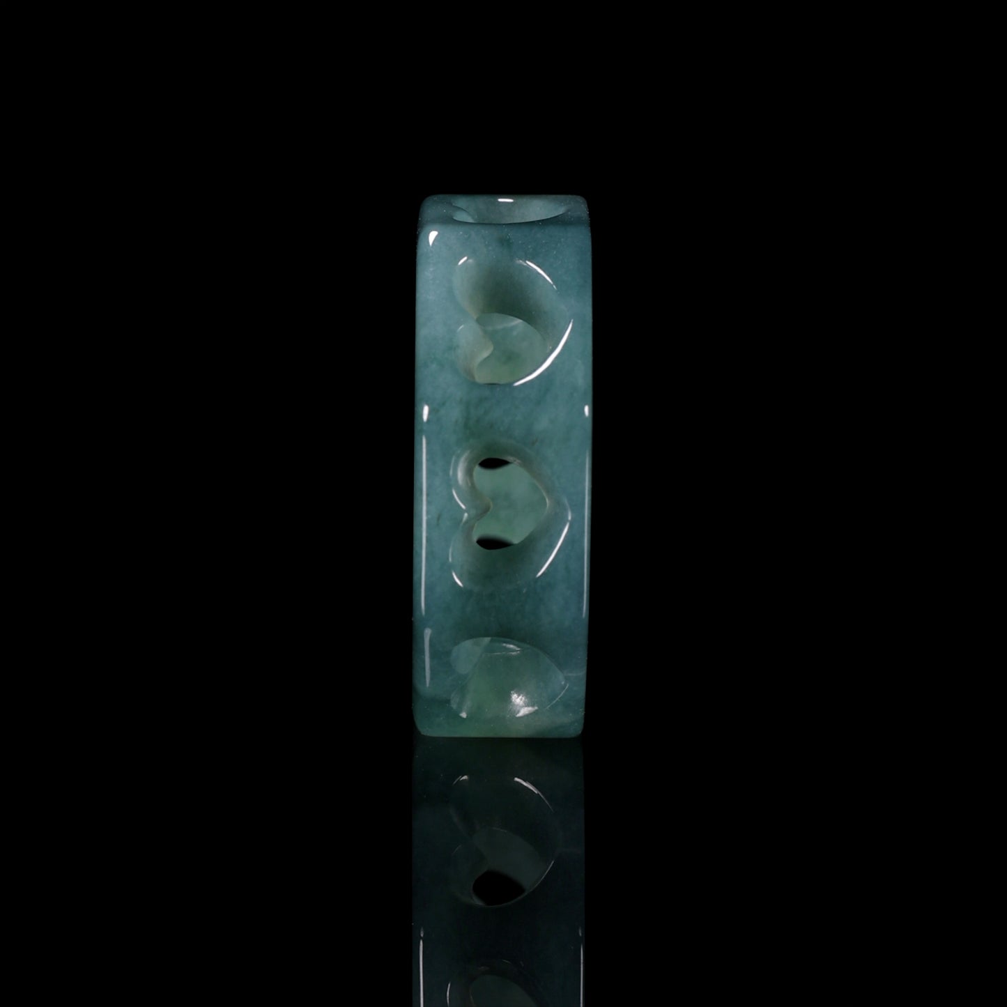 Octagon Hollow Heart Jade Ring - Certified Grade A jade ring from Jadelume