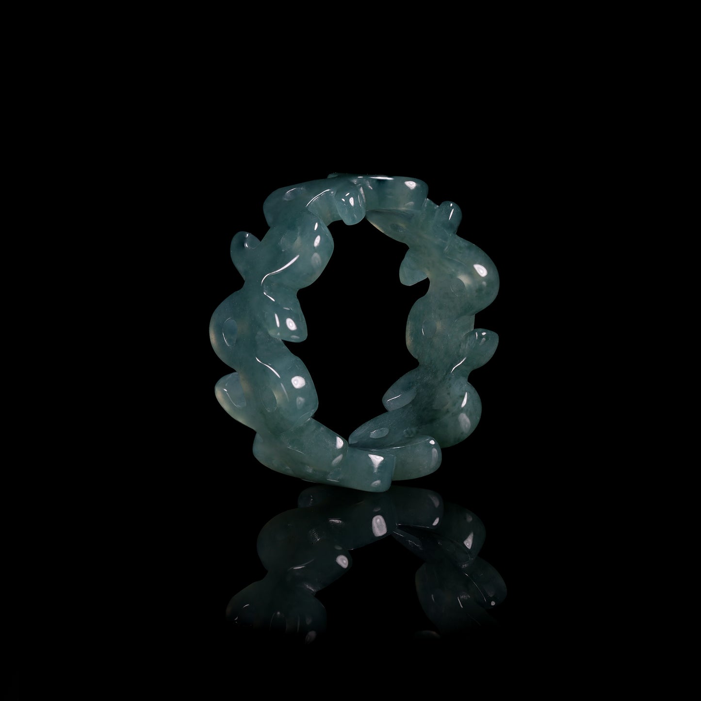 Auspicious Cloud Hollow Jade Ring - Grade A Natural Jade Jewelry