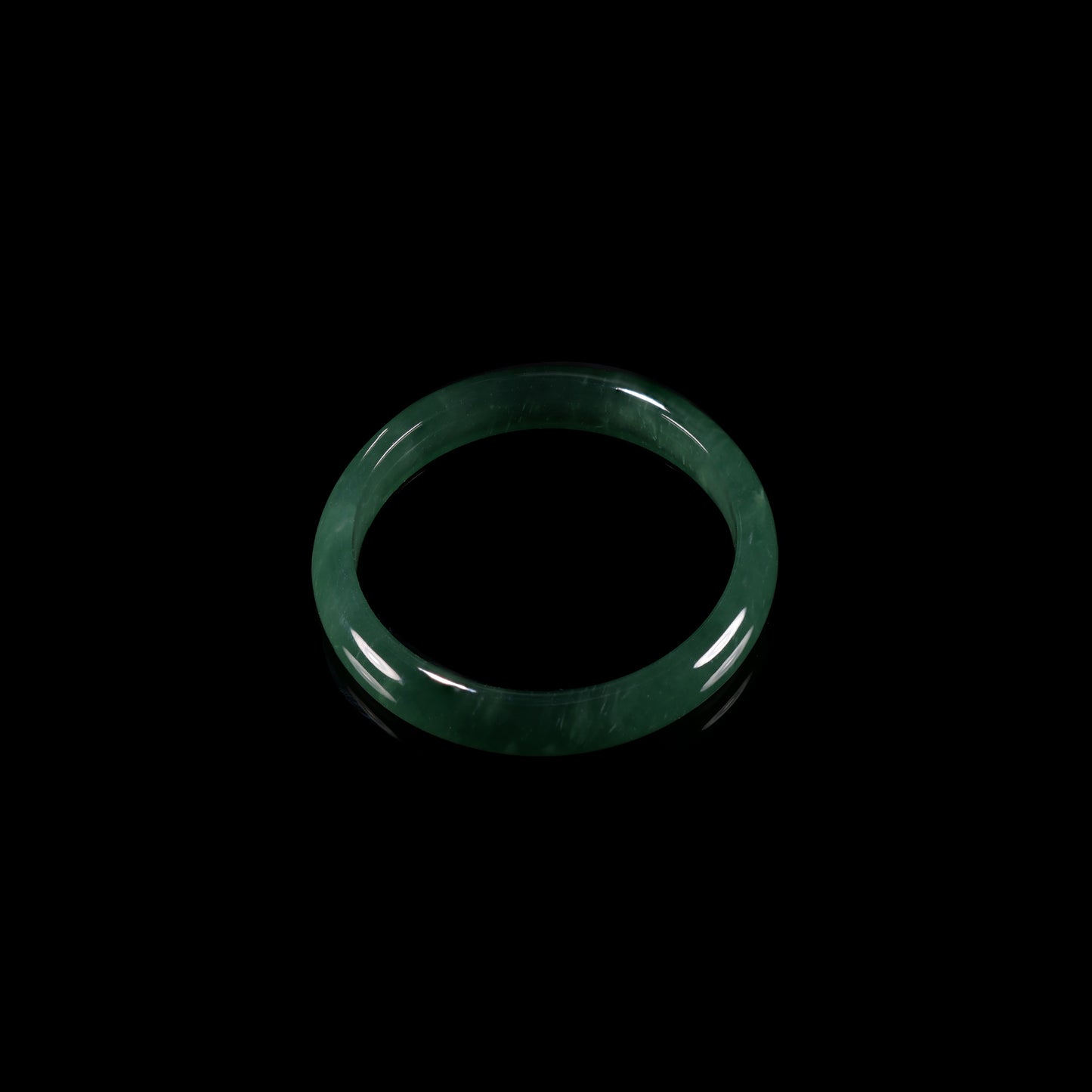 Deep Green Jade Smooth Slim Band Ring - Grade A Natural Jade Jewelry